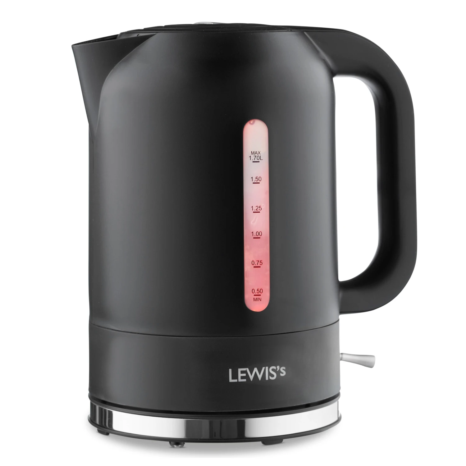 Lewis's Manhattan Jug Kettle 1.7L 3KW - Black 2 Lewis's Manhattan Jug Kettle 1.7L 3KW - Black - Image 2