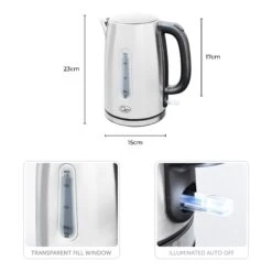 Quest 1.7L 3KW Stainless Steel Jug Kettle - Silver 16 Quest 1.7L 3KW Stainless Steel Jug Kettle - Silver -Tower Store 4327530 5
