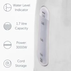 Quest 1.7L 3KW Stainless Steel Jug Kettle - Silver 19 Quest 1.7L 3KW Stainless Steel Jug Kettle - Silver -Tower Store 4327530 7