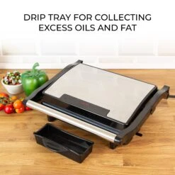 Quest Deluxe Health Grill & Panini Press Marble Coated - Silver -Tower Store 4329633 11
