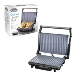 Quest Deluxe Health Grill & Panini Press Marble Coated - Silver -Tower Store 4329633 2