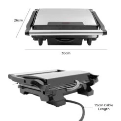 Quest Deluxe Health Grill & Panini Press Marble Coated - Silver -Tower Store 4329633 9