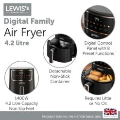 Lewis's Digital Family Air Fryer 4.2L 9 Lewis's Digital Family Air Fryer 4.2L -Tower Store 4335894 FAMILY Digital Air fryer INFOGRAPHICS 1 4bb3de73 a849 425c b538 2918a974bbb7