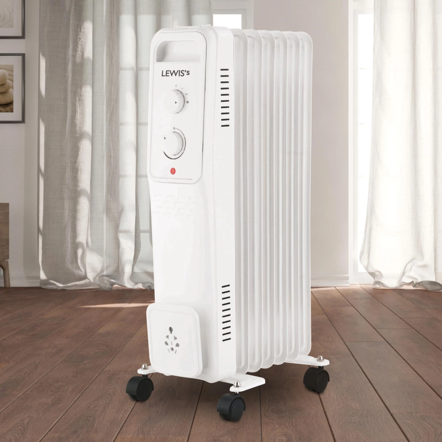 Lewis's Oil Filled Radiator 7 Fin - 1500w White 4 Lewis's Oil Filled Radiator 7 Fin - 1500w White - Image 4