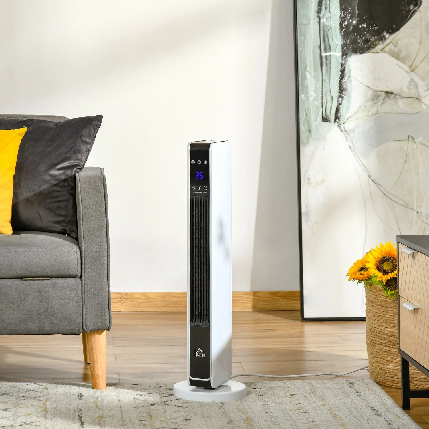 Oscillating Ceramic Tower Heater Space Heater With Remote Control 8H Timer Tip-Over & Overheat Protect 1000W/2000W W/ Built-in And 2 Oscillating Ceramic Tower Heater Space Heater With Remote Control 8H Timer Tip-Over & Overheat Protect 1000W/2000W W/ Built-in And - Image 2