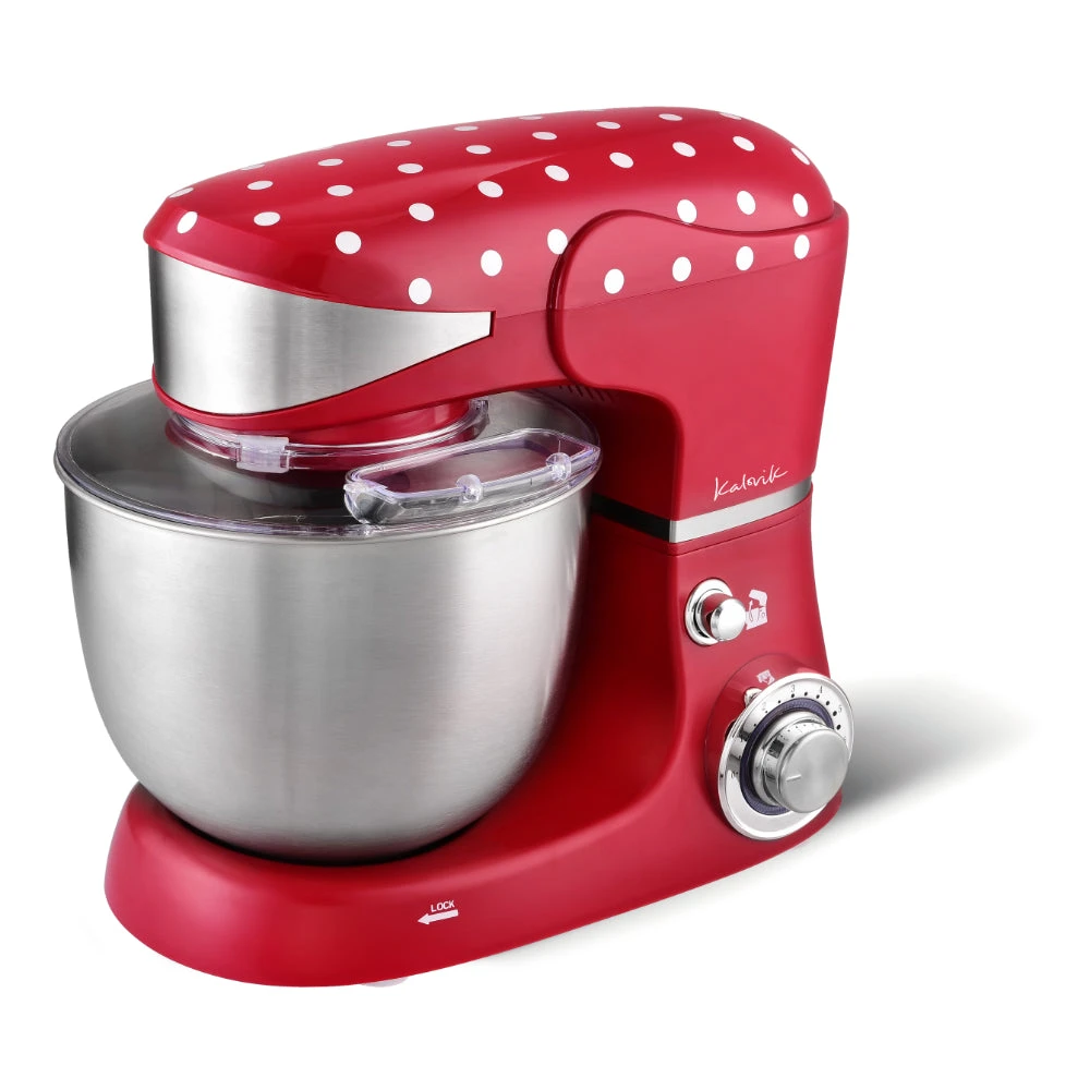 Kalorik Vintage Polkadot Stand Mixer 1000W 5L - Red & White 2 Kalorik Vintage Polkadot Stand Mixer 1000W 5L - Red & White - Image 2