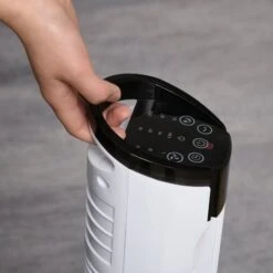 Homcom Freestanding Tower Fan 3 Speed 3 Mode 7.5h Timer 70 Degree Oscillation LED Panel 5M Remote Controller Black And White Fan Mode Timer 70° Oscillation Panel Controller -Tower Store 5 2 adcd616d 07e3 4392 a276 0866e2f29512