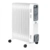 HOMCOM Oil Filled Radiator 11 Fin Portable Heater W/ Wheels And 3 Heat Settings, White