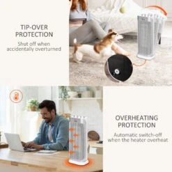 HOMCOM Indoor Space Heater Oscillating Ceramic Heater W/ Adjustable Modes 1000W/2000W -Tower Store 5796980da37c18f051d8eb387106c782 329b3846 7ba3 428c 8ce5 5f714dab1e62