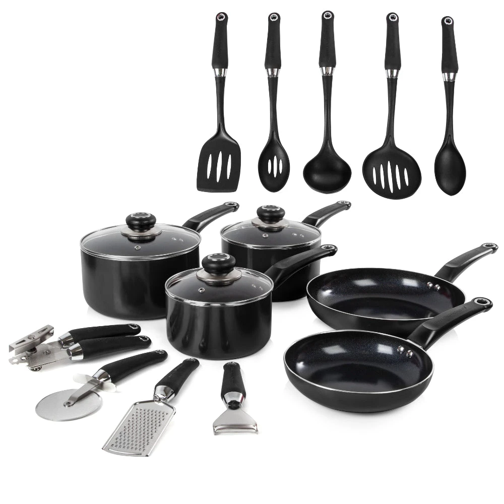 Morphy Richards Equip 14 Piece Pan & Tools Set - Black 1 Morphy Richards Equip 14 Piece Pan & Tools Set - Black