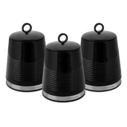 Morphy Richards Dune Set Of 3 Canisters - Black