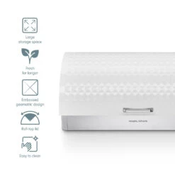 Morphy Richards Dimensions Roll Top Bread Bin - White -Tower Store 978051 02