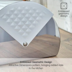 Morphy Richards Dimensions Roll Top Bread Bin - White -Tower Store 978051 05