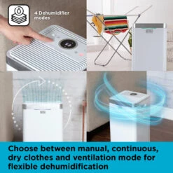 Black & Decker Black+Decker Dehumidifier 12L - White -Tower Store BXEH60003GB 04
