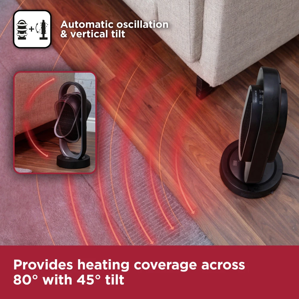 Black & Decker Black+Decker Ceramic Heater 1.8KW - Black 4 Black & Decker Black+Decker Ceramic Heater 1.8KW - Black - Image 4