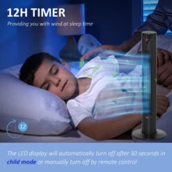 HOMCOM Oscillating Tower Fan With 3 Speeds 96cm - Black 16 HOMCOM Oscillating Tower Fan With 3 Speeds 96cm - Black -Tower Store C2p75617fd5a2a654 jpg