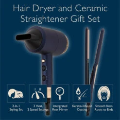 Carmen Gift Set Hair Dryer & Straightener - Midnight Blue -Tower Store C81127BC 02