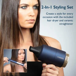 Carmen Gift Set Hair Dryer & Straightener - Midnight Blue -Tower Store C81127BC 03