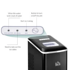 HOMCOM Ice Maker 12kg - Black 16 HOMCOM Ice Maker 12kg - Black -Tower Store Ib8b10188ff96d326 jpg