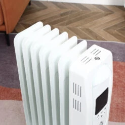 HOMCOM Home Savers 1630W Oil Filled Radiator, 7 Fin Portable Heater W/ Timer Remote Control White -Tower Store NFTf0217dc3c1dd8c jpg