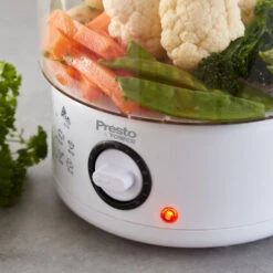 Tower Presto Steam Cooker 2 Tier - White -Tower Store PT21004WHT 2 Tier Steam Cooker Tower Presto FS03