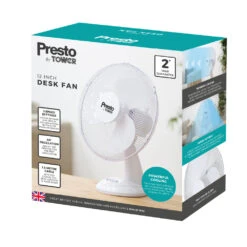 Tower Presto Desk Fan 12" - White -Tower Store PT600002 09
