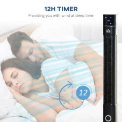 HOMCOM Anion Tower Fan 47" 120cm With 3 Speeds And Timer - Black -Tower Store Qbsb1017f68a08407 jpg