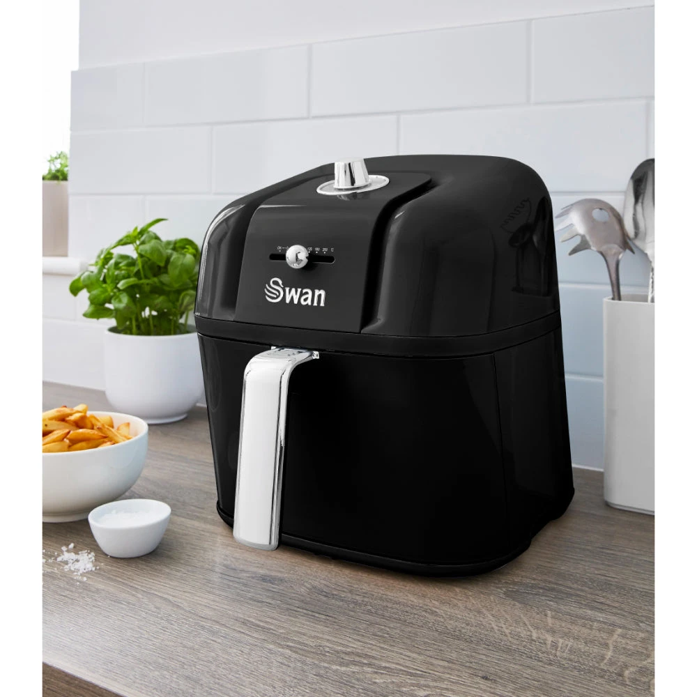 Swan Retro Air Fryer Manual 6L - Black 4 Swan Retro Air Fryer Manual 6L - Black - Image 4