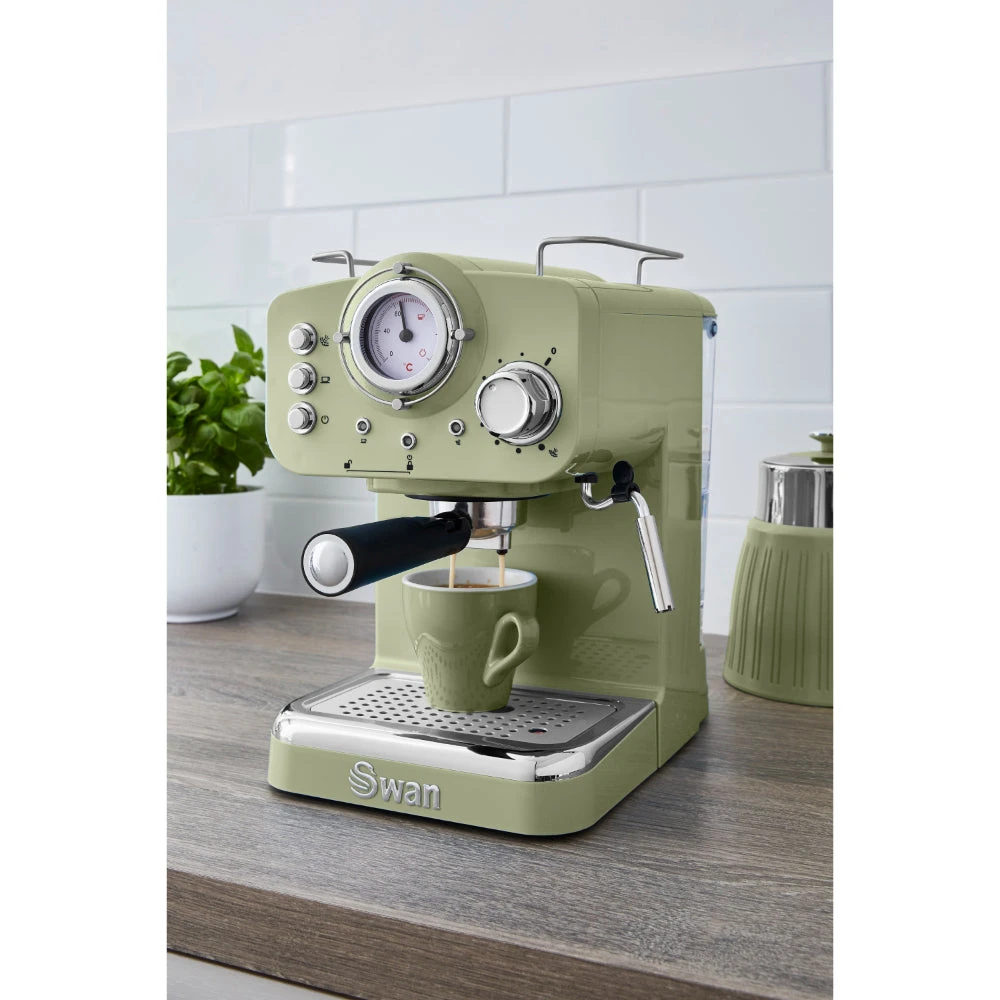 Swan Pump Espresso Coffee Machine - Green 3 Swan Pump Espresso Coffee Machine - Green - Image 3