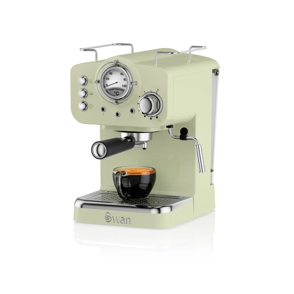 Swan Pump Espresso Coffee Machine - Green 1 Swan Pump Espresso Coffee Machine - Green