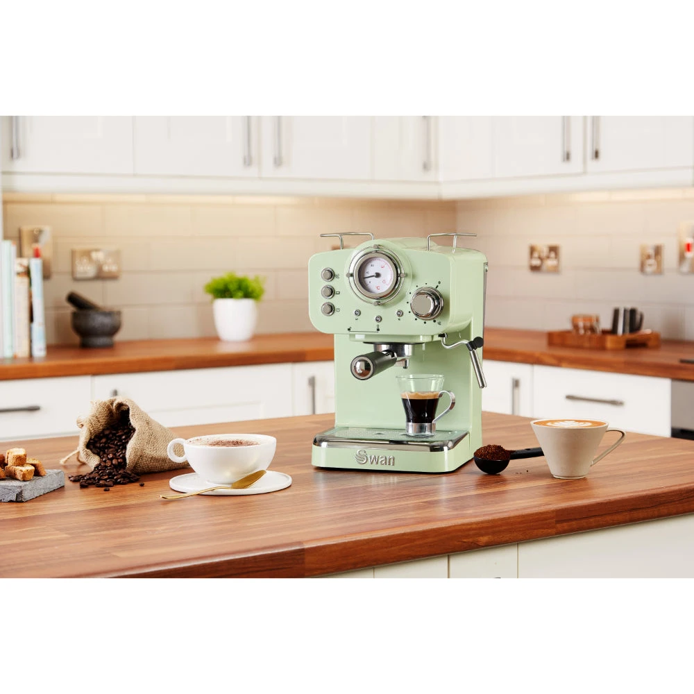Swan Pump Espresso Coffee Machine - Green 7 Swan Pump Espresso Coffee Machine - Green - Image 7