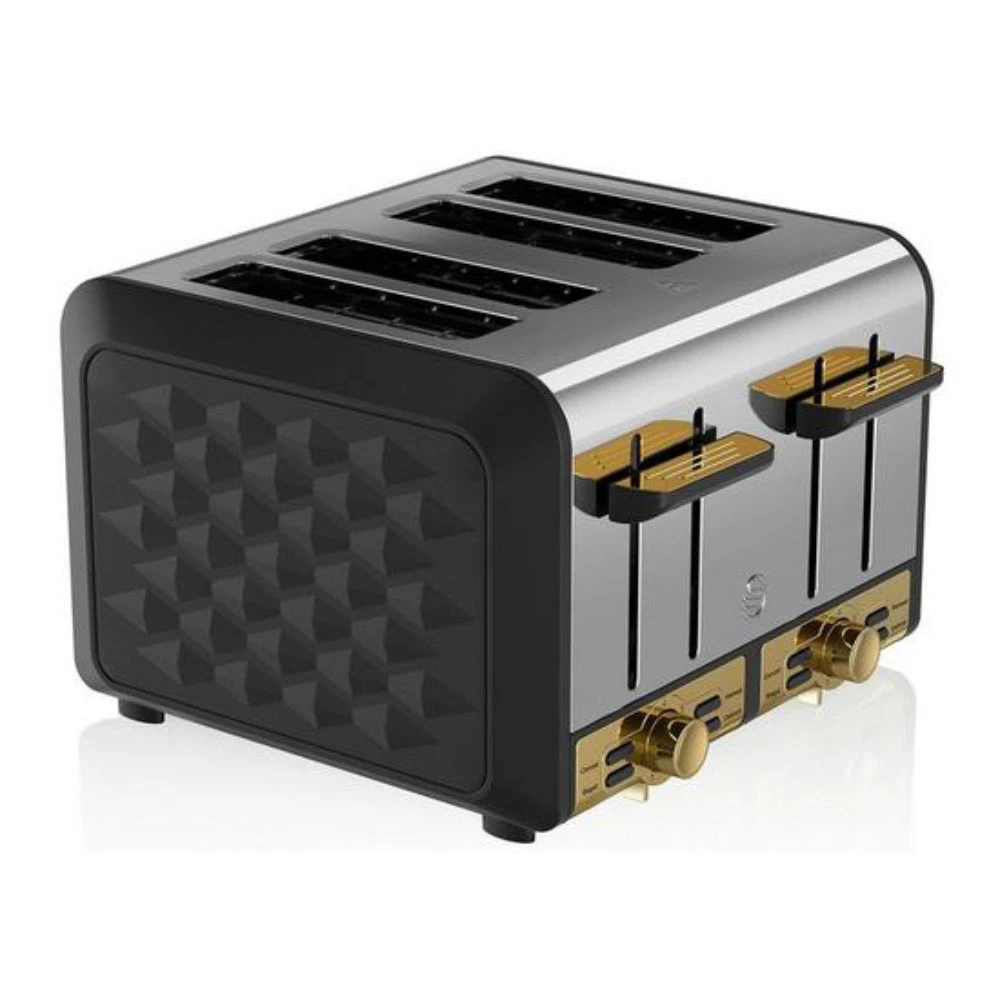 Swan Gatsby 4 Slice Metal Toaster - Black 1 Swan Gatsby 4 Slice Metal Toaster - Black