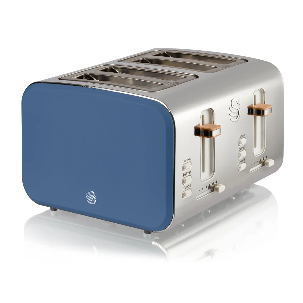 Swan Nordic 4 Slice Toaster - Blue 1 Swan Nordic 4 Slice Toaster - Blue