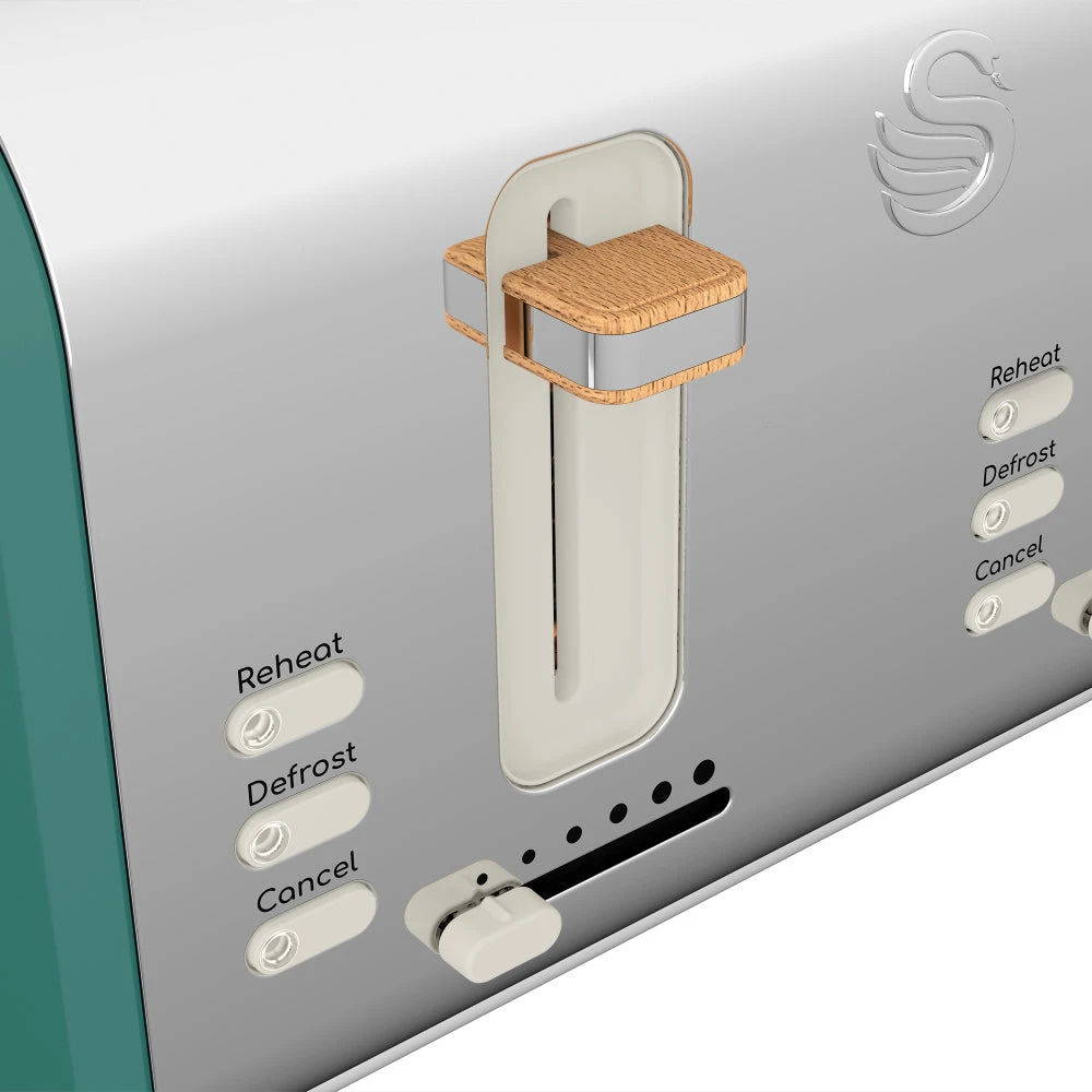 Swan Nordic 4 Slice Toaster - Green 3 Swan Nordic 4 Slice Toaster - Green - Image 3
