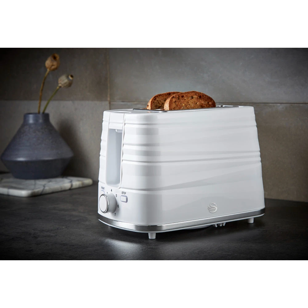 Swan Symphone 2 Slice Toaster - White 2 Swan Symphone 2 Slice Toaster - White - Image 2