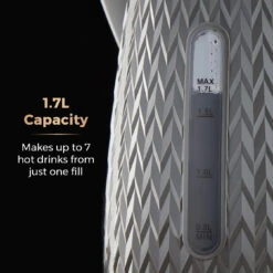 Tower Empire 3KW 1.7L Kettle With Brass Accents - Grey -Tower Store T10052GRY 05