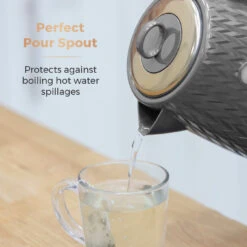 Tower Empire 3KW 1.7L Kettle With Brass Accents - Grey -Tower Store T10052GRY 06