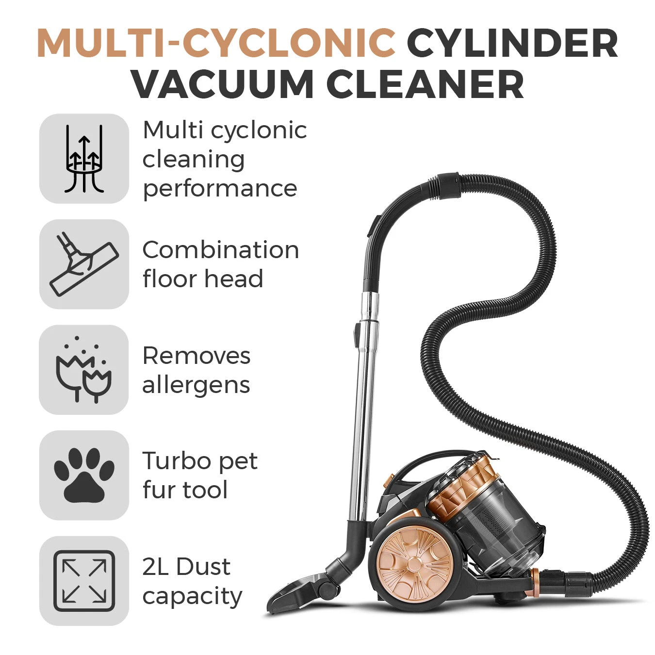 Tower RXP10PET Multi Cyclonic Cylinder Vacuum Cleaner 2 Tower RXP10PET Multi Cyclonic Cylinder Vacuum Cleaner - Image 2