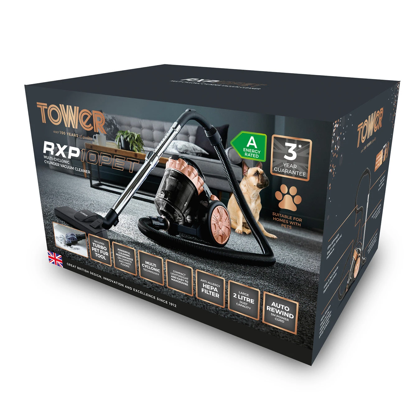 Tower RXP10PET Multi Cyclonic Cylinder Vacuum Cleaner 4 Tower RXP10PET Multi Cyclonic Cylinder Vacuum Cleaner - Image 4