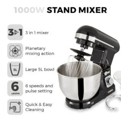 Tower Stand Mixer 1000W - Black 29 Tower Stand Mixer 1000W - Black -Tower Store T12033 02