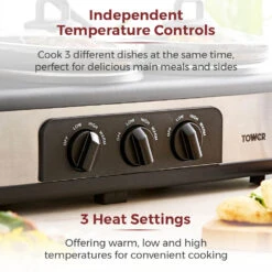 Tower Slow Cooker Three Pot - Black 15 Tower Slow Cooker Three Pot - Black -Tower Store T16015 03