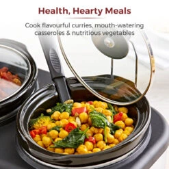 Tower Slow Cooker Three Pot - Black 12 Tower Slow Cooker Three Pot - Black -Tower Store T16015 05