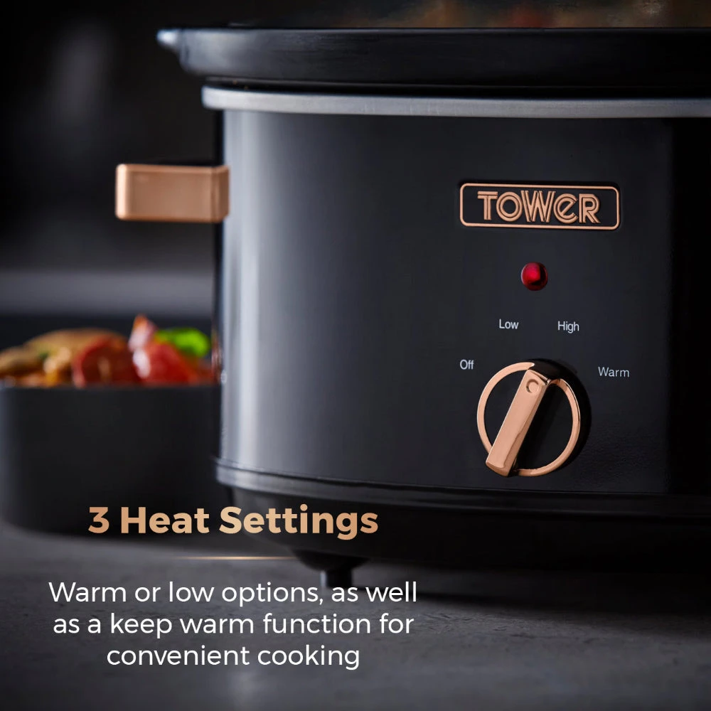 Tower Rose Gold Slow Cooker 6.5L - Rose Gold 9 Tower Rose Gold Slow Cooker 6.5L - Rose Gold - Image 9