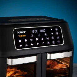 Tower Vortx Vizion Dual Basket Air Fryer 11L - Black -Tower Store T17102 08
