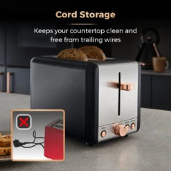 Tower Cavaletto 2 Slice Stainless Steel Toaster - Black 15 Tower Cavaletto 2 Slice Stainless Steel Toaster - Black -Tower Store T20036RG 07