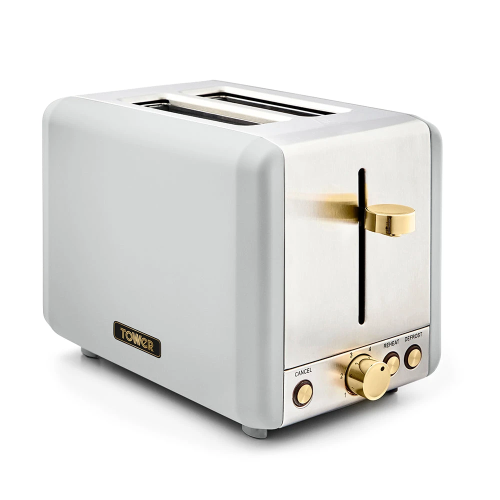 Tower Cavaletto 2 Slice Stainless Steel Toaster - White 1 Tower Cavaletto 2 Slice Stainless Steel Toaster - White