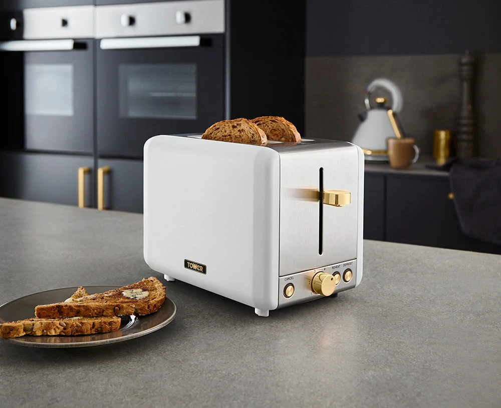 Tower Cavaletto 2 Slice Stainless Steel Toaster - White 6 Tower Cavaletto 2 Slice Stainless Steel Toaster - White - Image 6