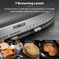 Tower Belle Collection 2 Slice Toaster - Grey -Tower Store T20043GRP 03