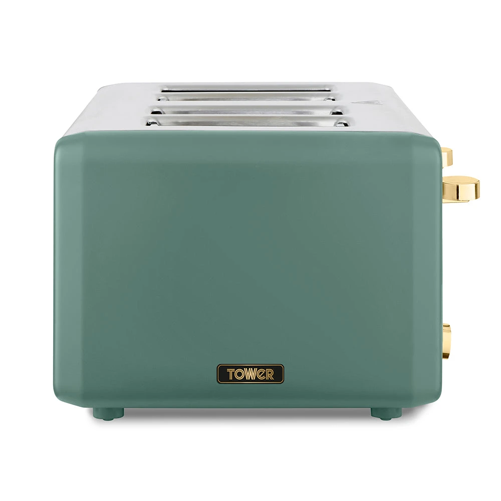 Tower Cavaletto 4 Slice Stainless Steel Toaster - Jade Green 2 Tower Cavaletto 4 Slice Stainless Steel Toaster - Jade Green - Image 2