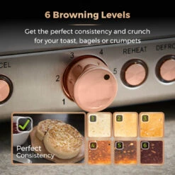 Tower Cavaletto 4 Slice Stainless Steel Toaster - Black -Tower Store T20051RG 04